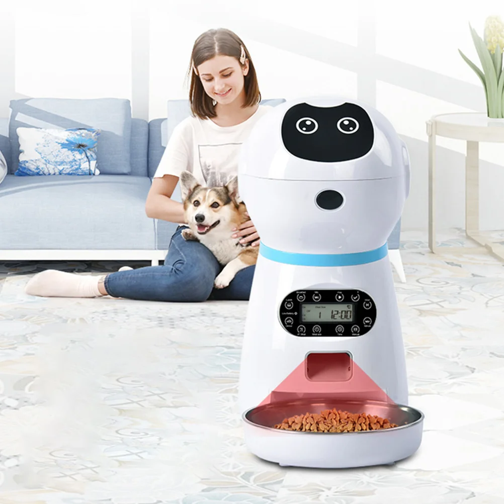 

1 Set Usb Intelligent Robot Timed Cat Automatic Digital Timer Large Capacity Smart Pet Feeder Bowl Premium Material Dry Food