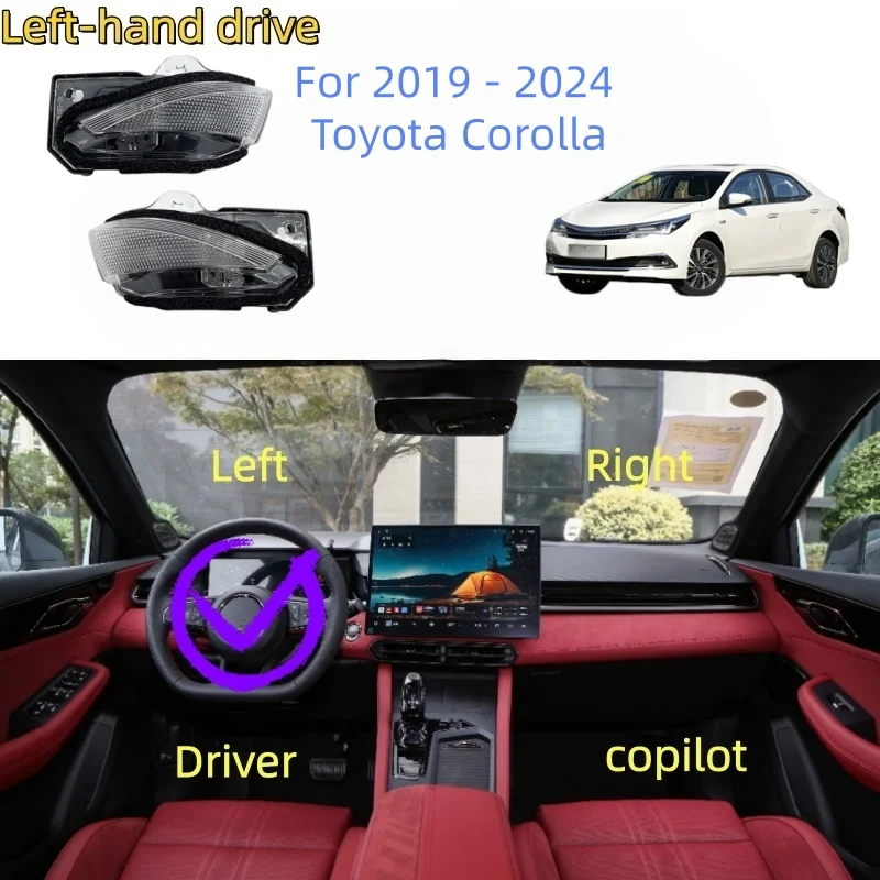 

For 2019 - 2024 Toyota Corolla Reverse Mirror Indicator Light, Rearview Mirror Turn Signal, Flashing Signal Light