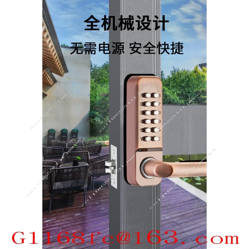 Waterproof Double-sided Combination Lock, Outdoor Wooden Door Wrought Iron Door Garden Door Mechanical Combination Lock