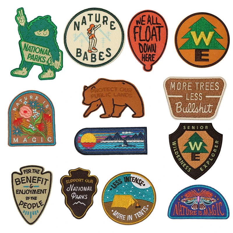 1PC National Park Explorer Geborduurde Patch Ijzer Op Naai Patches Voor Kleding Cap Tas Jas DIY Gift Badge met Hot Lijm