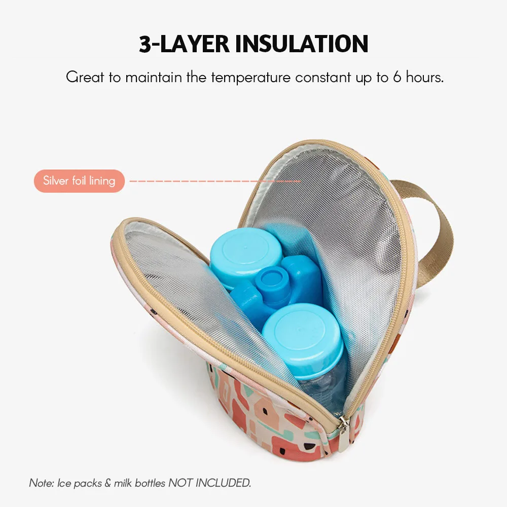 Breastmilk Cooler Bag Insulated Baby Bottle Bag Waterproof Baby Bottle Tote Bag Multifunction Nursing Travel Bag 3 Layers