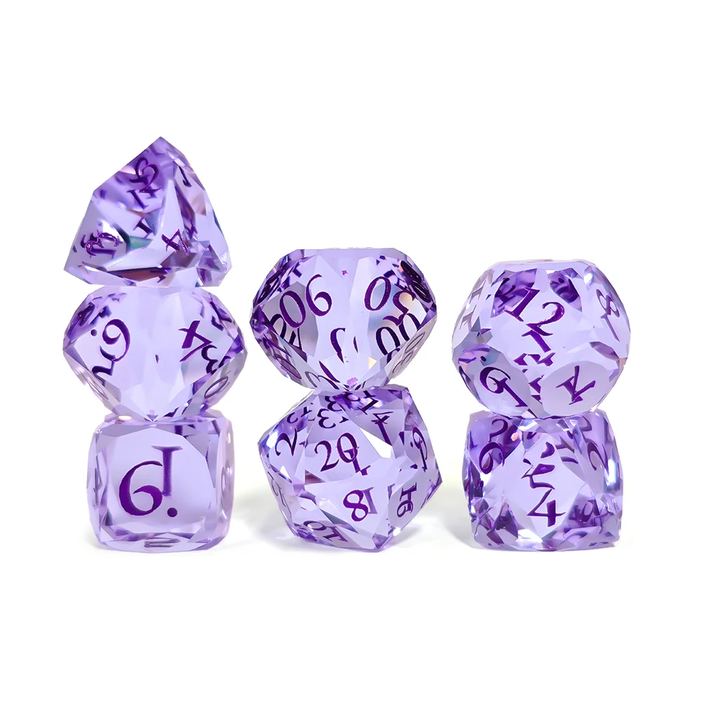7Pcs/Set New Polyhedral Stone Dice Set Polyhedral Table Game Dice Suitable for Role-Playing RPG Board Funny Entertainment Game