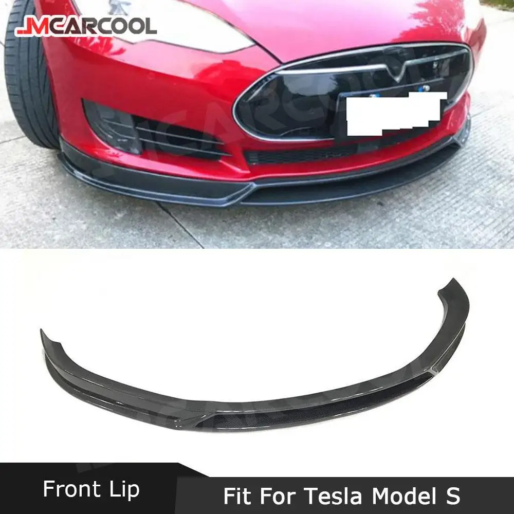 

JMCARCOOL For Tesla Model S 70D P85D 90D P100D Sedan 4 Door 2012-2017 Front Lip Spoiler Carbon Fiber Bumper Chin Shovel Guard