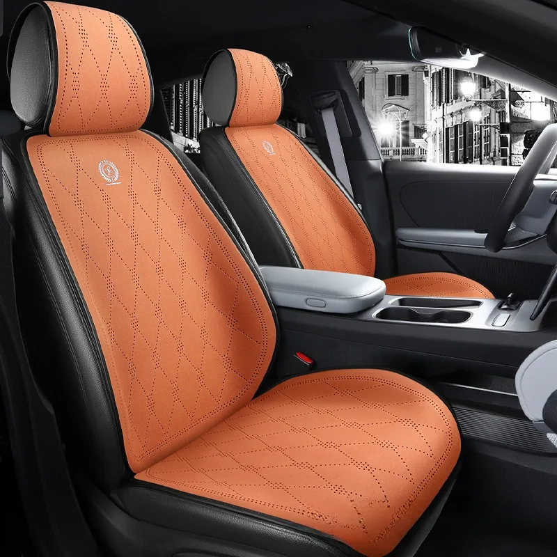 Suede Leather Car Seat Covers 5 Seats Full Set Universal Car Seat Cushion Set Cars Accessories Interior Car Seat Protector Cover