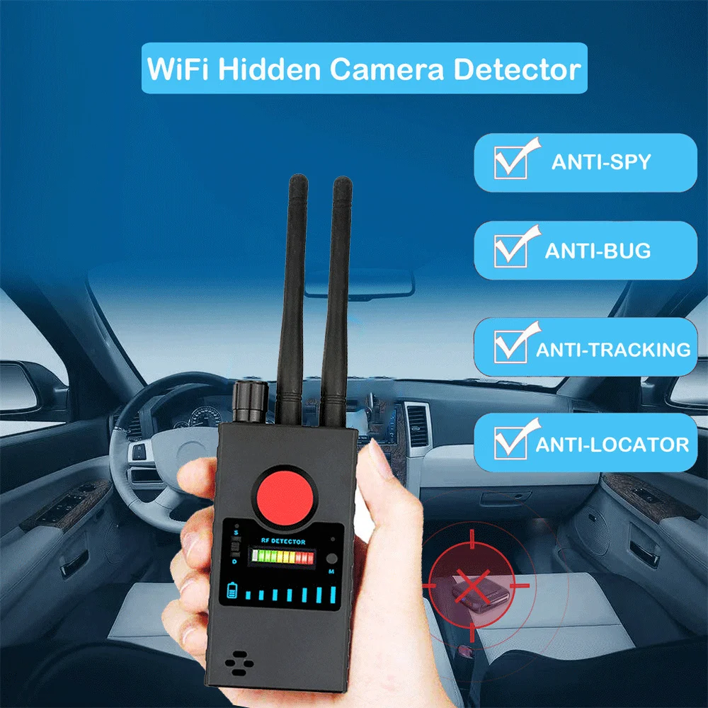 

Profession RF Signal Detector Anti-Spy Tapping Anti Detector Eavesdropping Pinhole Audio Bug GSM Device Finder Anti Spy Scanner