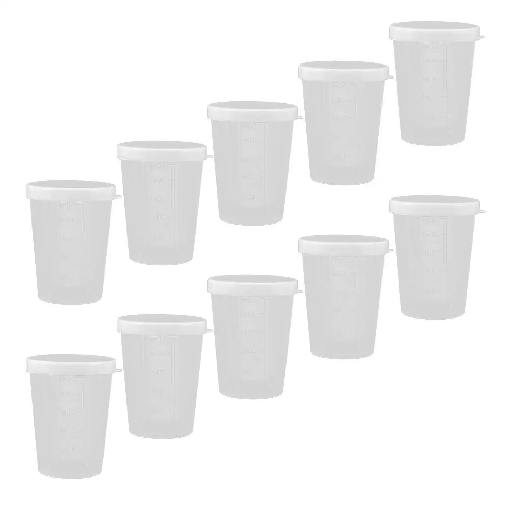 

20 Pcs Dosage Cup Transparent Measuring Cups Leak Proof Lid Kitchen Baking Tools Laboratory Scale Sample Plastic