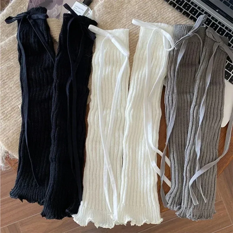 الخريف الشتاء الأطفال تدفئة الساق لوليتا الدانتيل Bowknot جوارب محبوكة طفل الفتيات الدافئة غطاء للقدم لطيف الحلو الجوارب جوارب طويلة