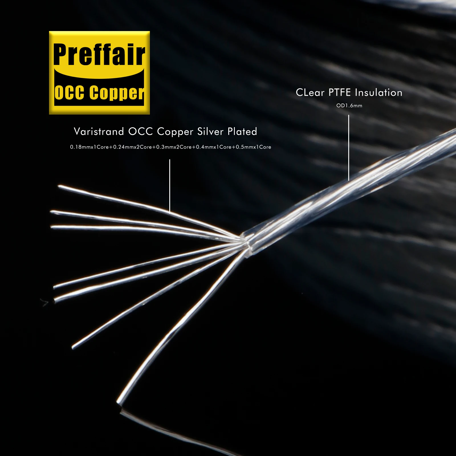 High Quality 8N OCC Pure Copper Silver Plated 1AG Interconnect Audio Cable Bulk Cables for DIY Audio Speaker Cables