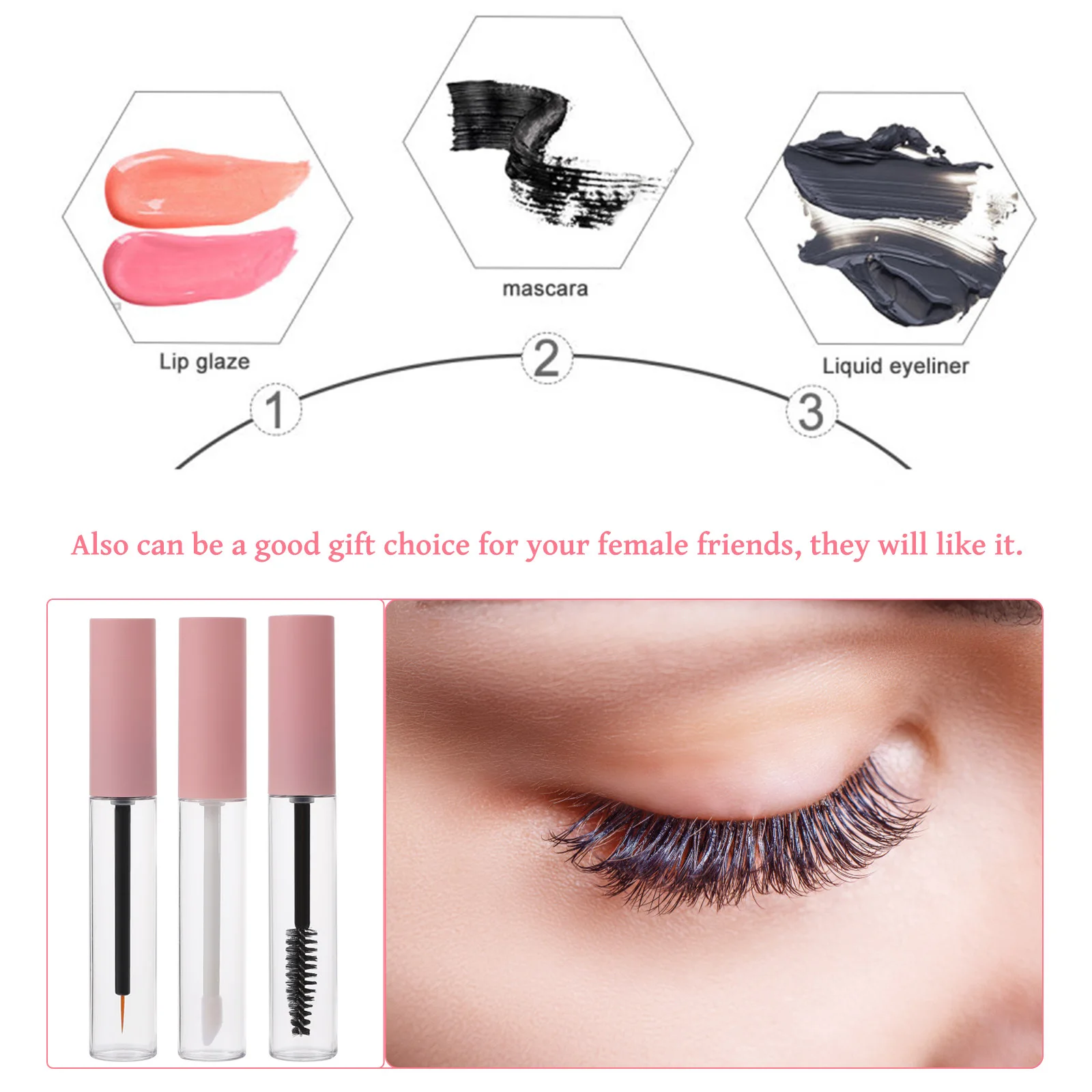 6 قطعة البلاستيك فارغة ماسكارا رمش كحل أنابيب الشفاه لمعان زجاجات مانعة للتسرب ماكياج أنابيب المحمولة تخزين الحاويات #1