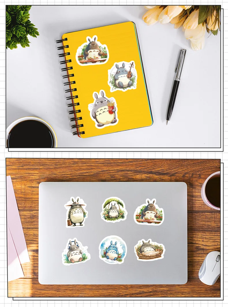 50Pcs Classic Idea Cute Totoro Series Stickers Cartoon Fun Graffiti Stickers Children\'S Stationery Decoration Toys Gifts