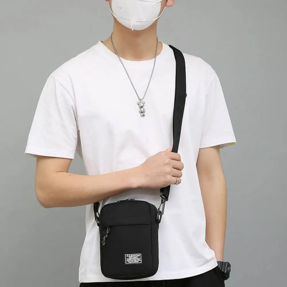 Solid Color Men's Crossbody Bag Lightweight Small Bag Business Shoulder Bag Multi-pockets Large Capacity Small Square Bag Men