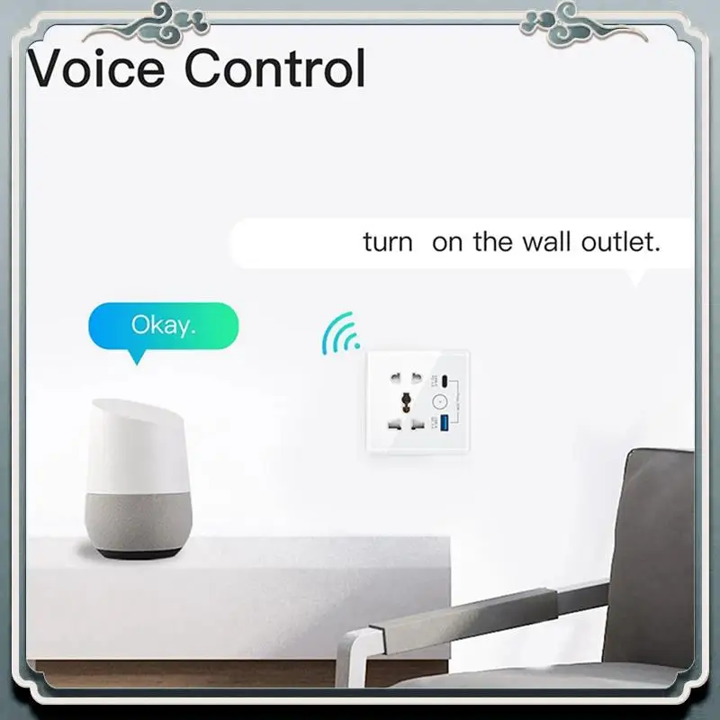 

Premium Tuya Smart Socket With Typec+USB Fast Charging Remote Timing Socket Wifi Smart British Standard 86-Type Five-Hole Socket