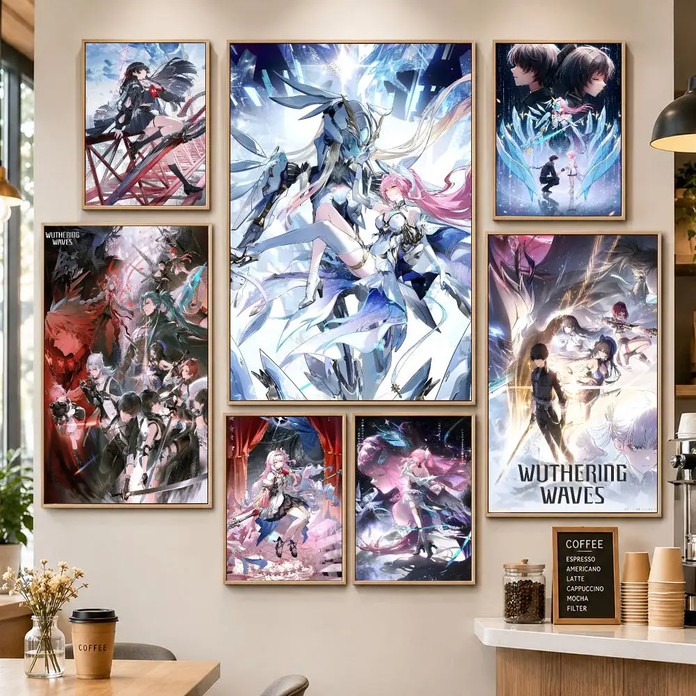 Game Wuthering Waves Open World Anime Gacha Action Poster HD Wall Decor Apartment Dorm Office Cafe Bedroom Home Gift