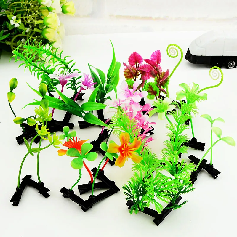 5Pcs/Set Creative Grass Flower Hair Clips For Girls Funny Bean Sprout Hairpin Party Hair Decoration For Women Mushroom Headwear