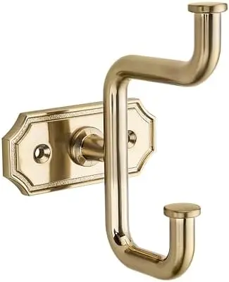 

SAILING 2Pc Champagne Gold Coat Hooks - Decorative Wall Hooks for Bathroom, Bedroom, Kitchen - Towel & Robe Hangers