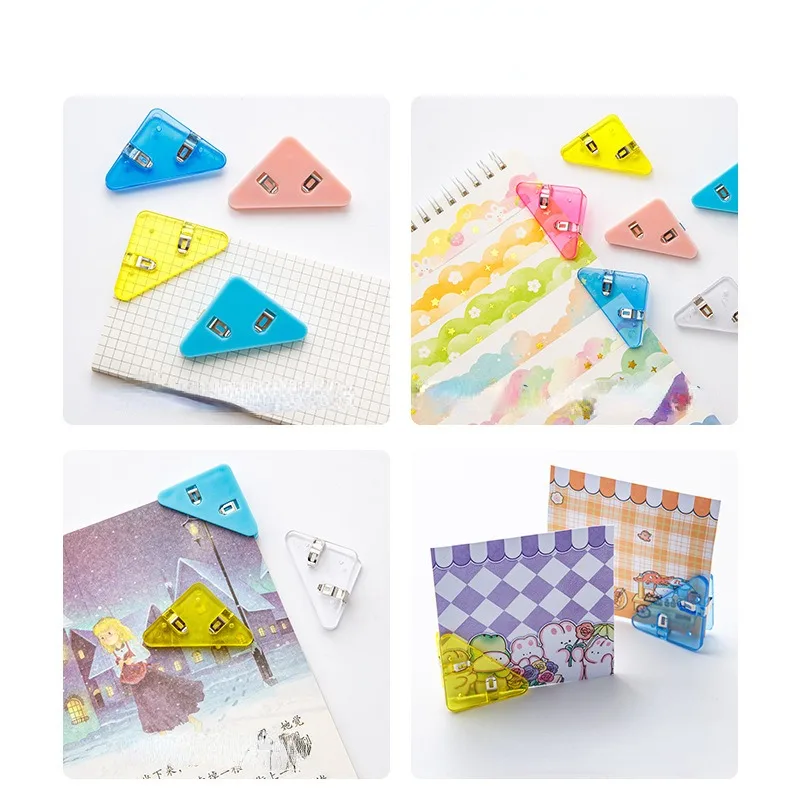 Креативные треугольные зажимы, 5 шт., зажим для купюр, угловой бумажный зажим для блокнота, зажим для стола, полка для хранения, офисные канцелярские принадлежности, Настольный Органайзер