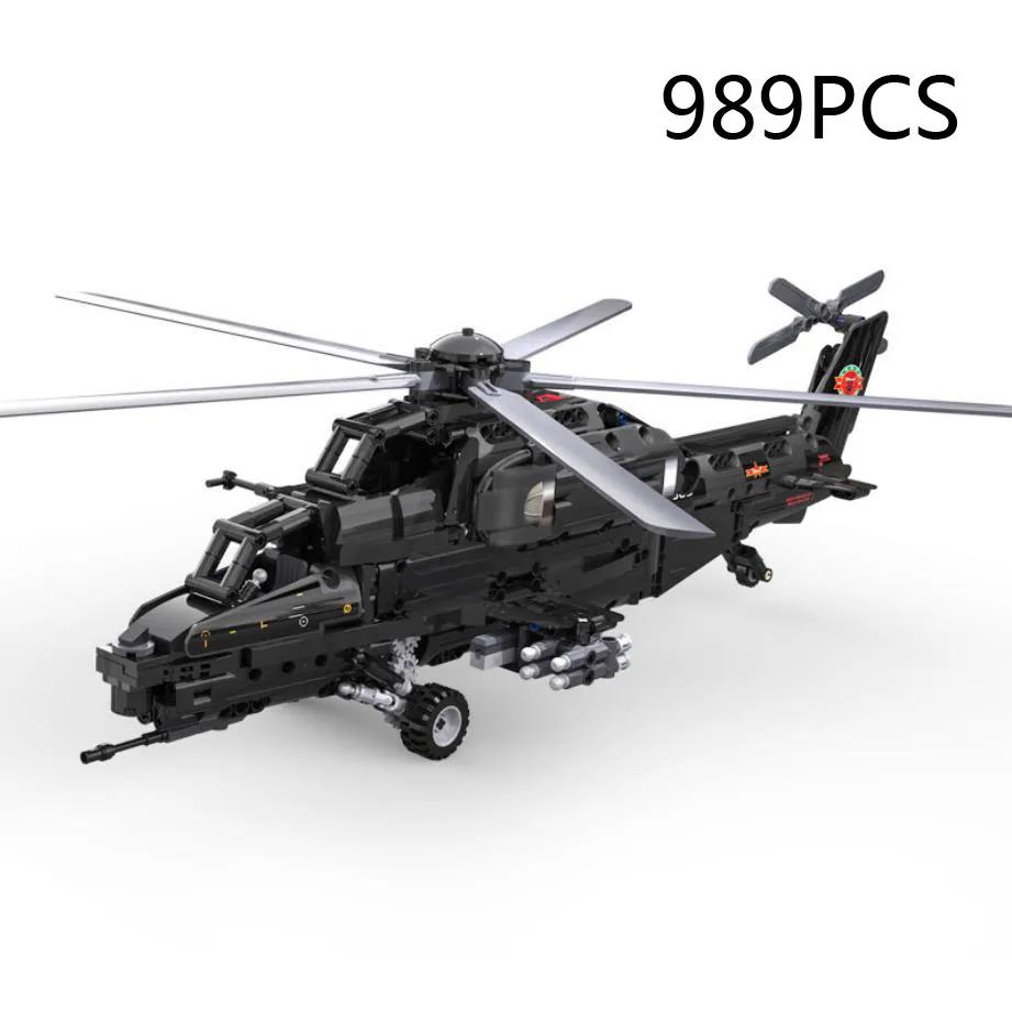 

Modern Military Technical CHINA WZ-10 Gunship Helicopters Radio 2.4Ghz Remote Control Model Build Block WW2 Brick RC Toys C61005