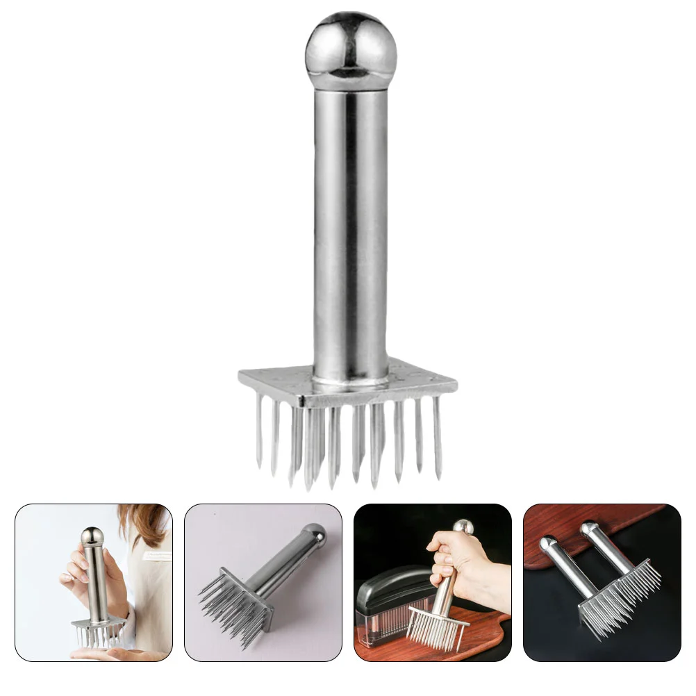 

Pork Hammer Meat Tenderizer Machine Mallet Metal Beef Masher Silver Kitchen Pounder