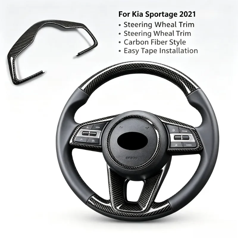 For Kia Sportage 2021: ABS Steering Wheel Trim Sticker - Self-Adhesive, Interior Trim Accessories No Drill