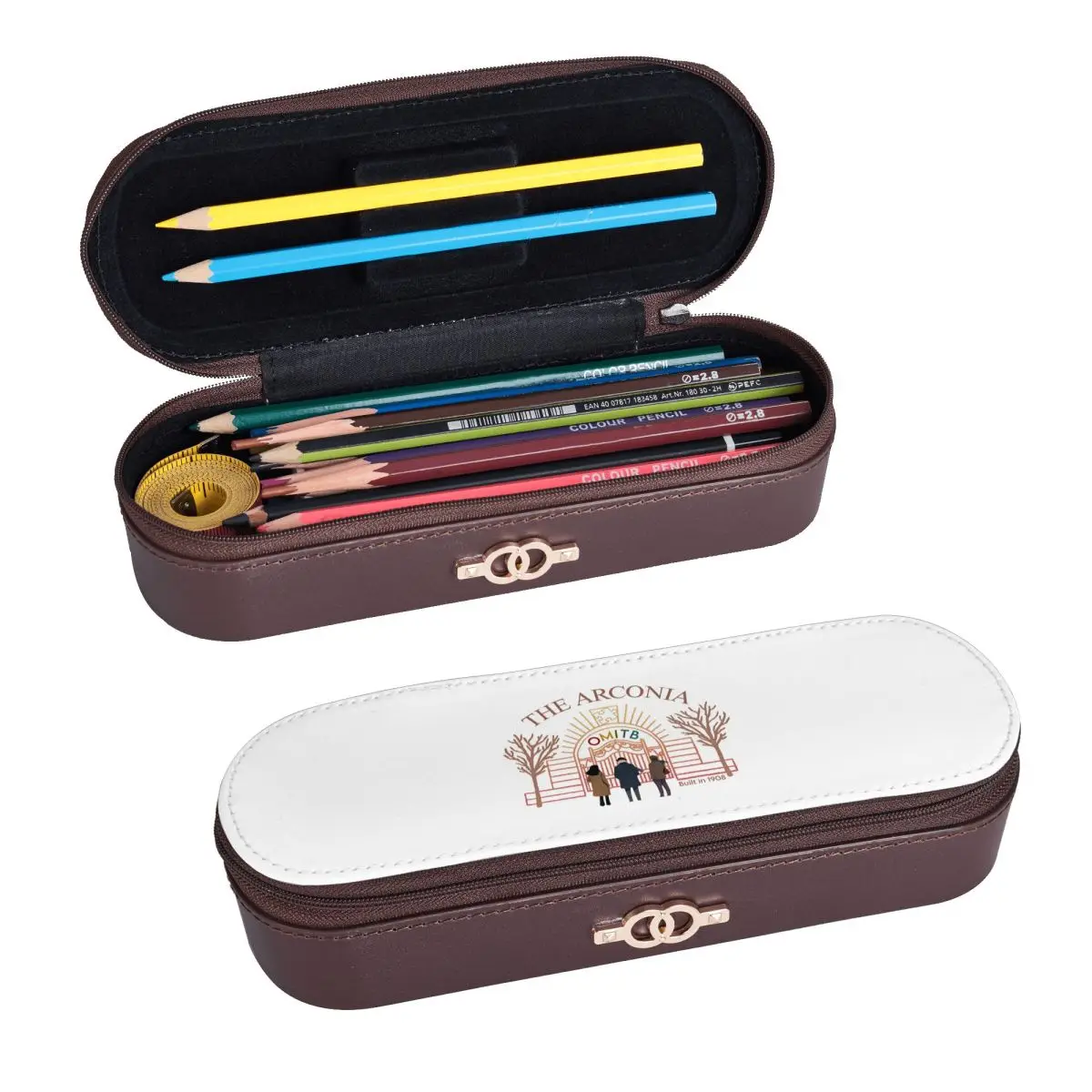 The Arconia Only Murders In The Building Leather Pencil Cases Pencil Pouch Storage Stationery Supplies Pen Box Pencil Bag for