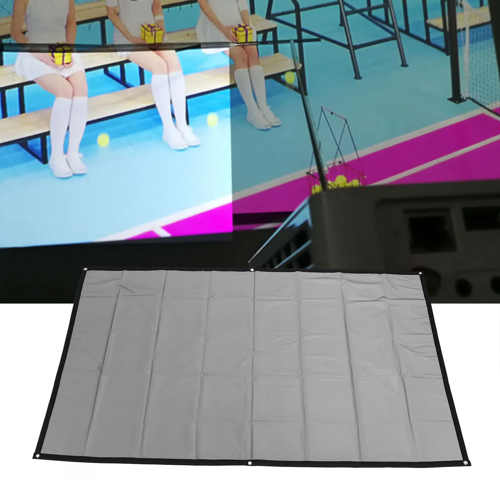 Portable Projection Screen Excellent Color Reproduction 16:9 Foldable Anti Light Movie Projector Screen Wall Mount for Outdoor