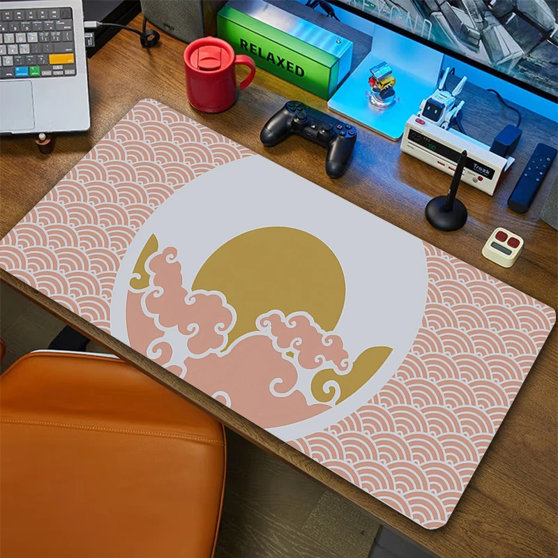 

Large Great Wave Mouse Pad Gamer Mouse Mat Waterproof Mousepads Office Accessories for Desk Pad Locking Edge Keyboard Mats XXL