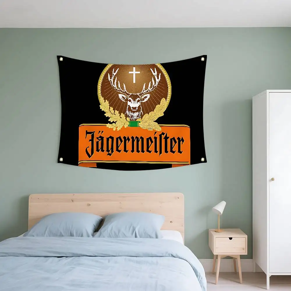 أعلام الغزلان Jagermeister ديكور الغرفة الديكورات الخارجية عناصر شخصية أعلام لغرف النوم المنزل مضحك #6