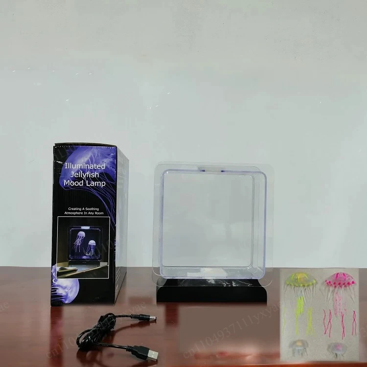 Color-changing LED Fish Tank Simulation Dynamic Jellyfish Aquarium Creative Atmosphere Light Desktop  Night Light Ornament Gift