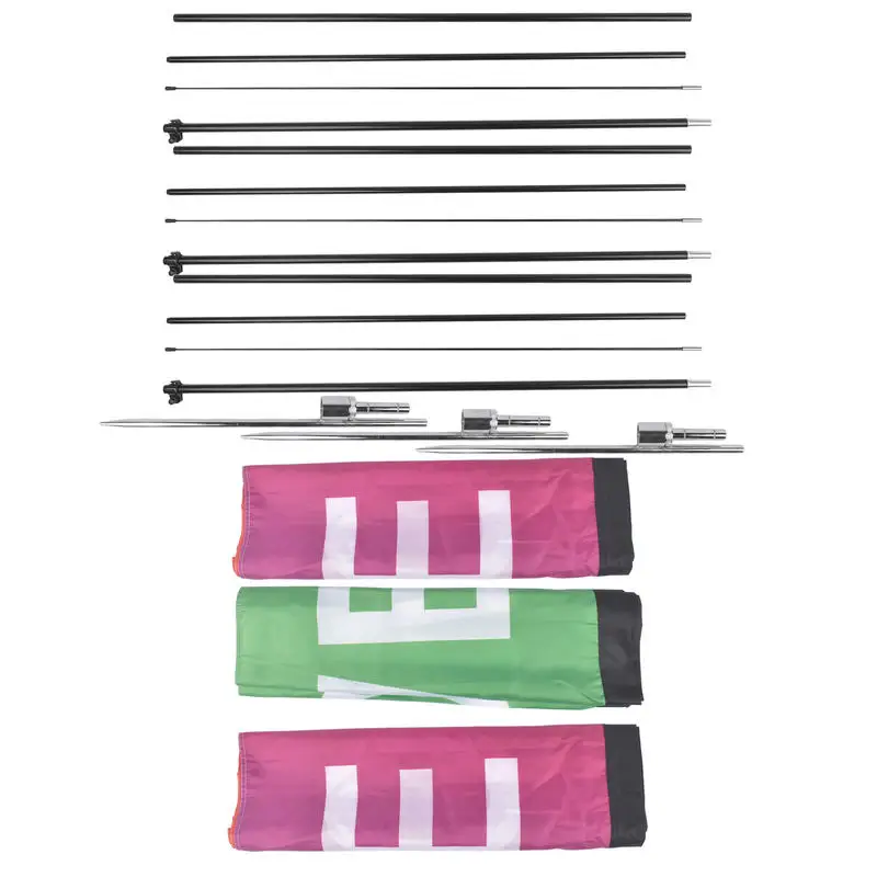 A3 - 3-Piece Advertising Flagpole Stand, Open Feather Flags with Pole Kit, 3 Banner Flags, 3 Poles, 3 Ground Stakes for Business view 8