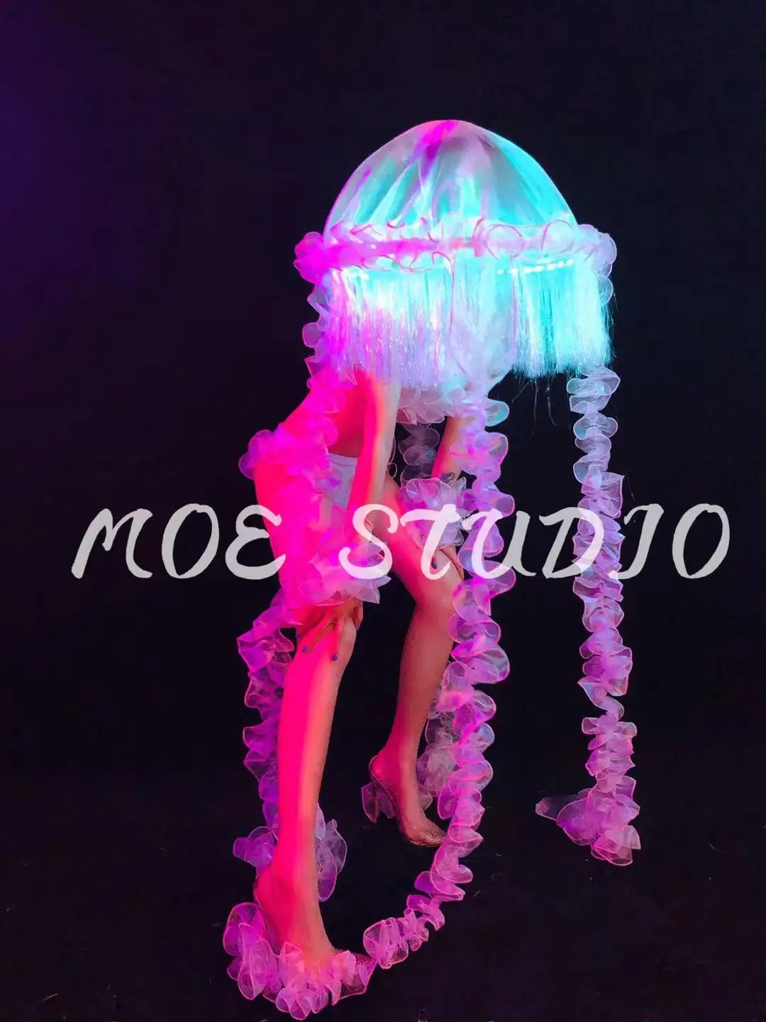 Luminous bikini suit LED colorful jellyfish Nightclub show Bar sexy gogo costume ocean series