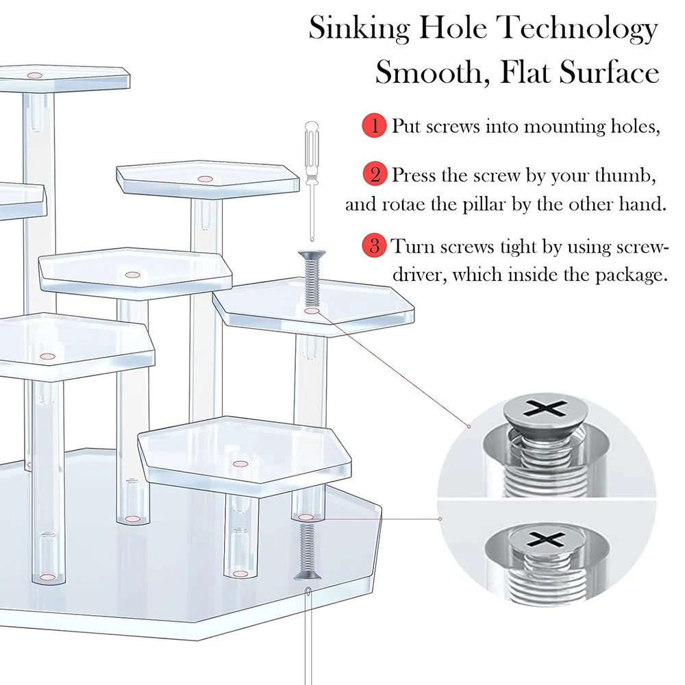 Acrylic Transparent Display Stand, 7-Tier Jewelry Storage  Display Rack, Desktop Figure Display & Decorative Storage Stand