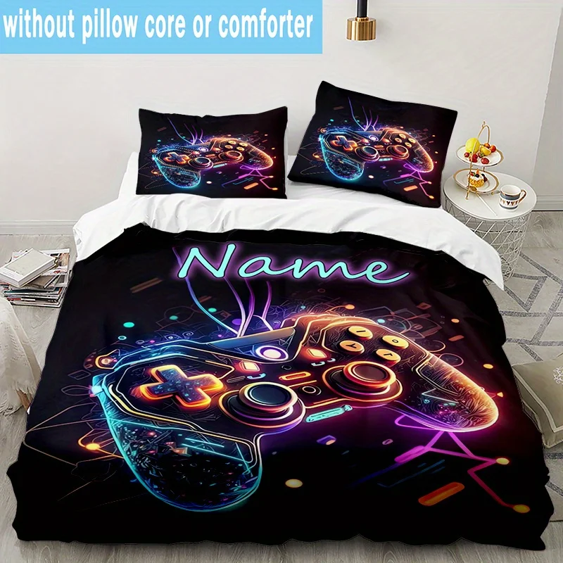 customized name Gamepad Bedding Set 3D Print Polyester Duvet Cover Single Twin Queen King Size for Home Decoration Birthday Gift