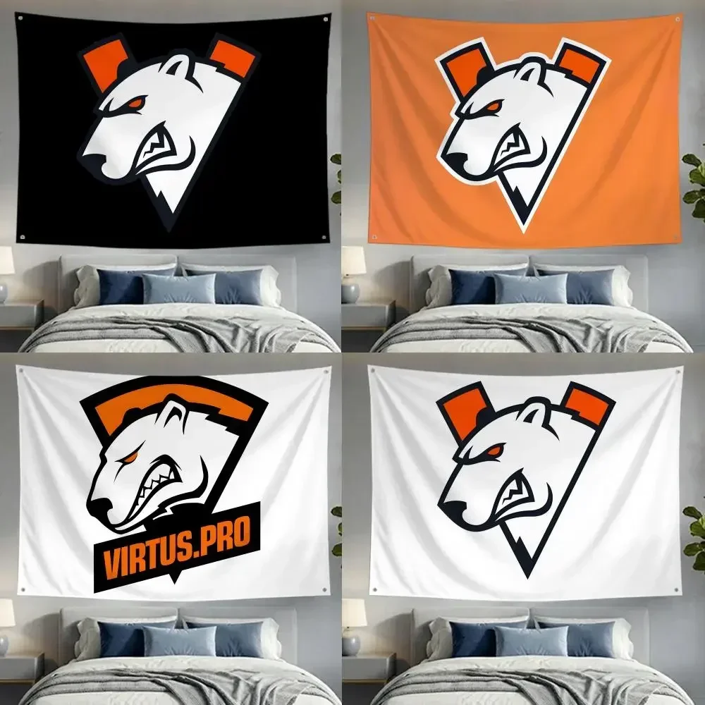 cs2 professional team V-VP Flags Lightweight no edging four rings hanging for indoor and outdoor decor