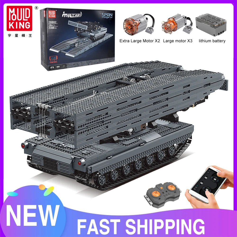 Mould King Technical Car Toys The 20002 RC Motorized MOC-29526 Ultimate Abrams with Bridge Layer AVLB Model Building Block Brick