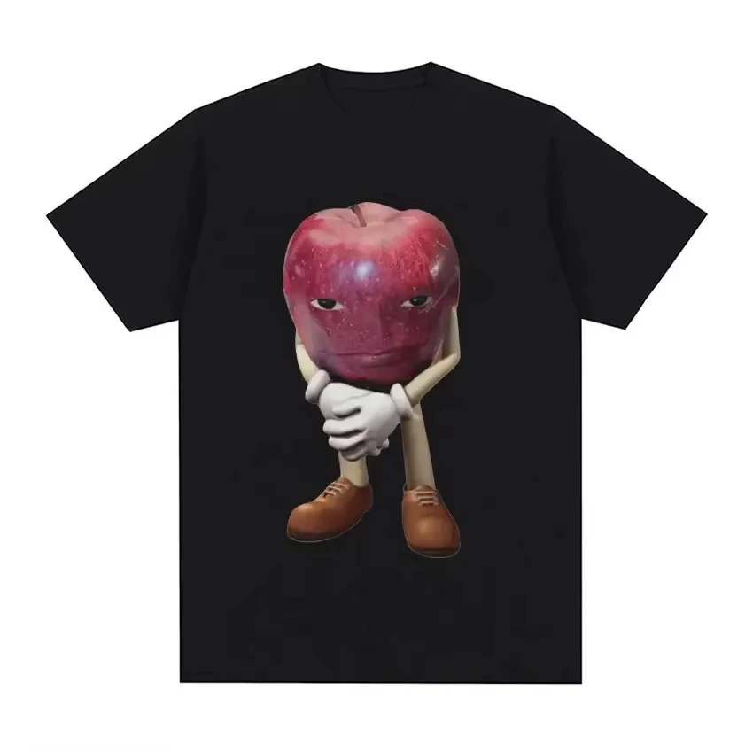 2026 Funny Me Asf Apple with Face Meme T Shirt Unisex Fashion High Quality T Shirts Retro Casual Short Sl