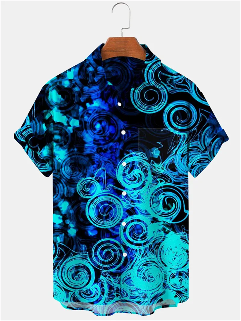 Hawaiian men's shirt 3D Paisley pattern short sleeved shirt casual button up men's top summer short sleeved shirt