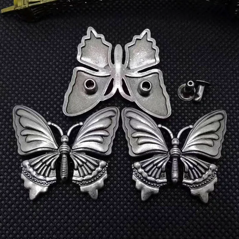 5Pcs Butterfly Rivets Studs Spike Retro Conchos Metal Rivet Tack Leather Craft Bag Belt Clothes Shoes Decor DIY Sewing Accessory