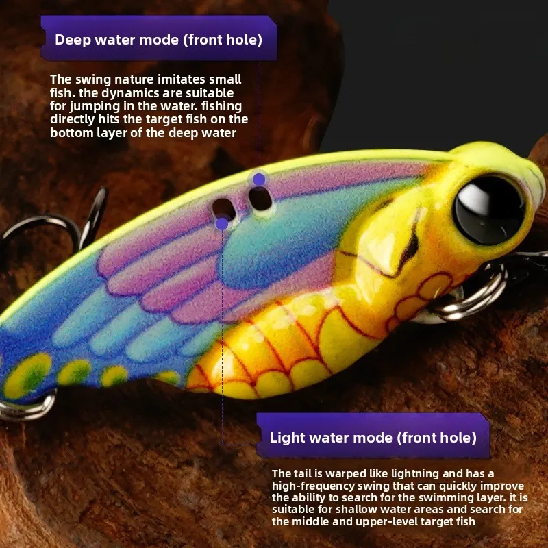 VIB Vibration Spoon Bait Bass Fishing Lure Butterfly Metal Artificial Bait Cicada Lure Vib Bait 5g 7g 10g 15g 20g Fishing Lure