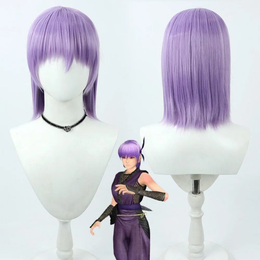 Perruque de cosplay Ayane Dead or Alive, cheveux violets