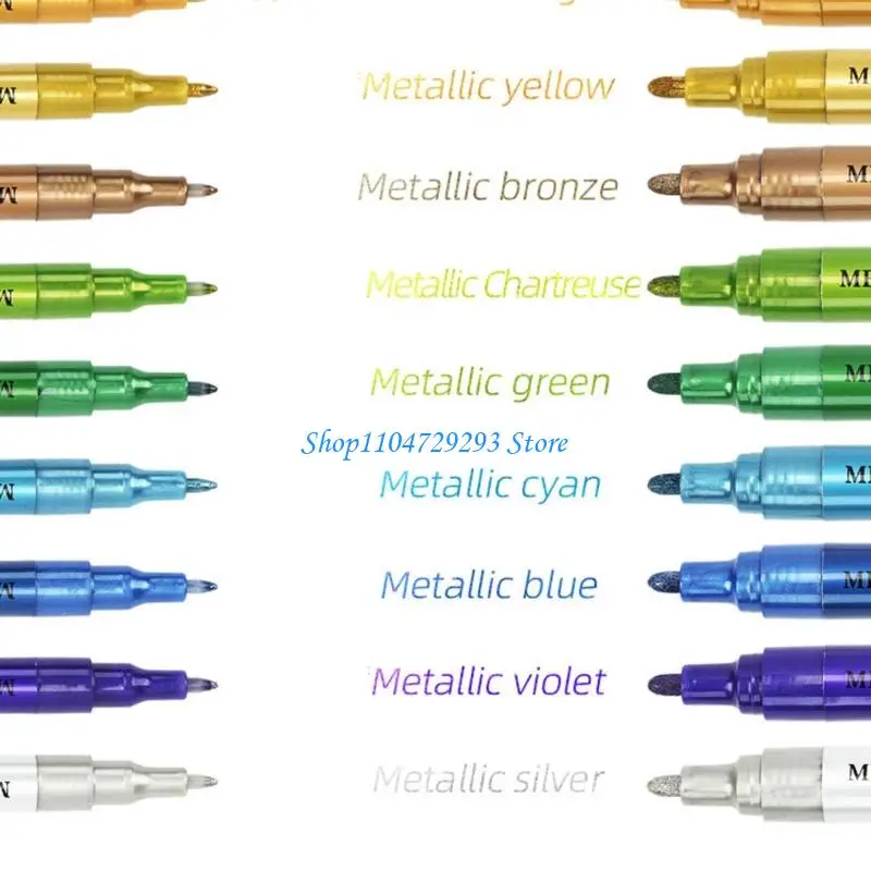 

Y2GD 12 Color Metallic Acrylic Marker Double Tip Acrylic Marker for Scrapbooking