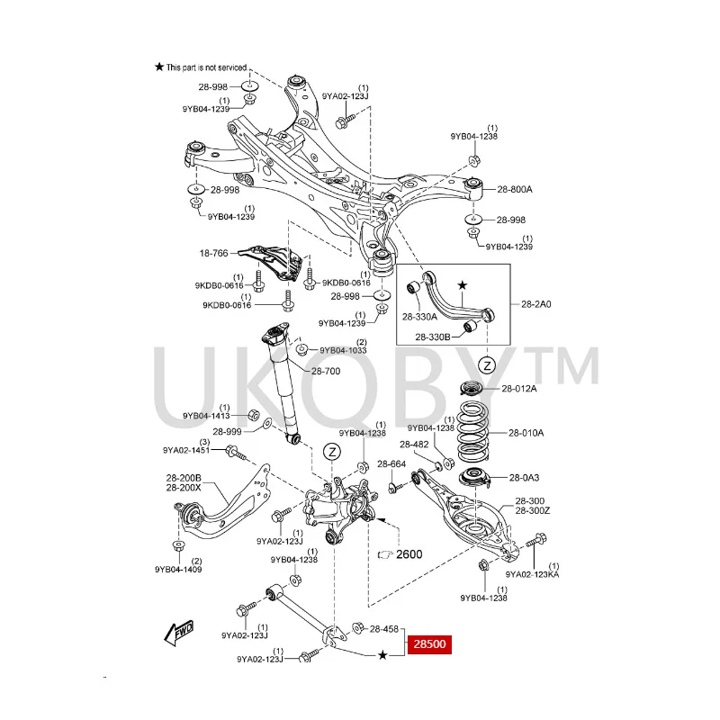 GV9B28500 Suitable for Ma zd a Enclave Atenza Rear suspension rod, transverse link, straight link