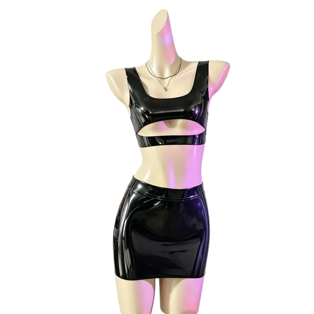 New PU Latex Faux Leather Women Mini Skirts Nightclub Package Hip Party Skirts Shiny Bodycon Fashion Pencil Skirt Woman Clothing