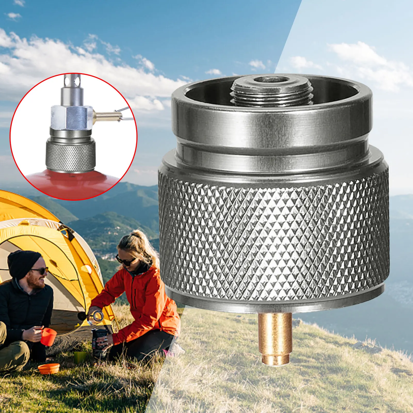 Propane To Butanes Adapter Camping Stove Adapter 1L Propane Small Tank Input EN417 Lindal Valve Output Cylinder LPG Canister