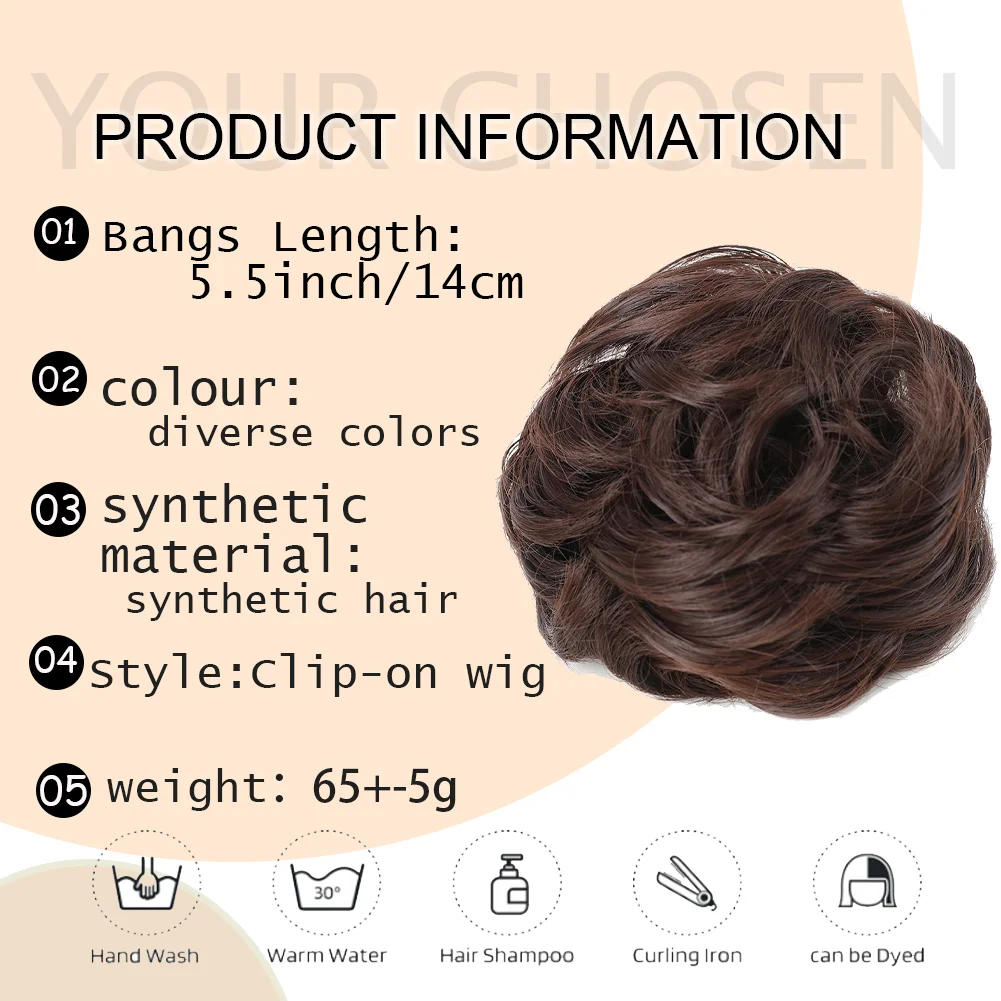 Claw Clip In Messy Bun Curly Wavy Hair Extensions Chignon Ponytail Hairpieces Synthetic Tousled Updo Hair Scrunchie