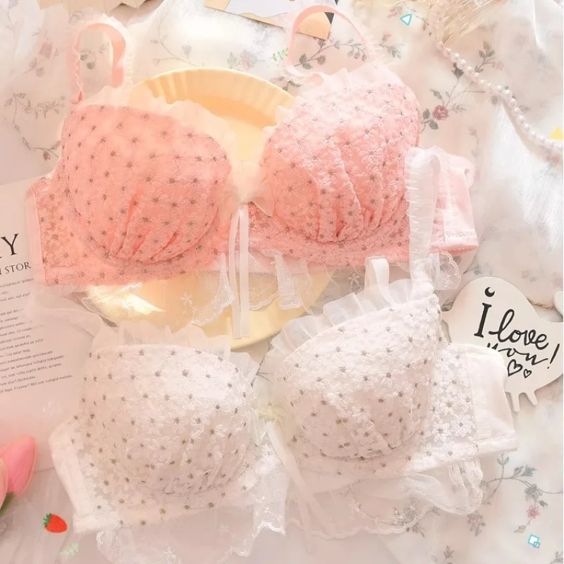 

Push-up Gather Lace Bra Underwear Comfort Simple Bra Pride Bras Breathable Heat Dissipation