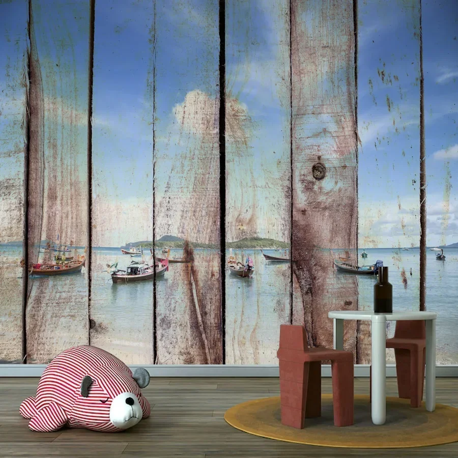 Custom Wall Paper Home Decor Removable Peel and Stick Wallpapers for Living Room Bedroom Landscape Wood Design Renovation Murals