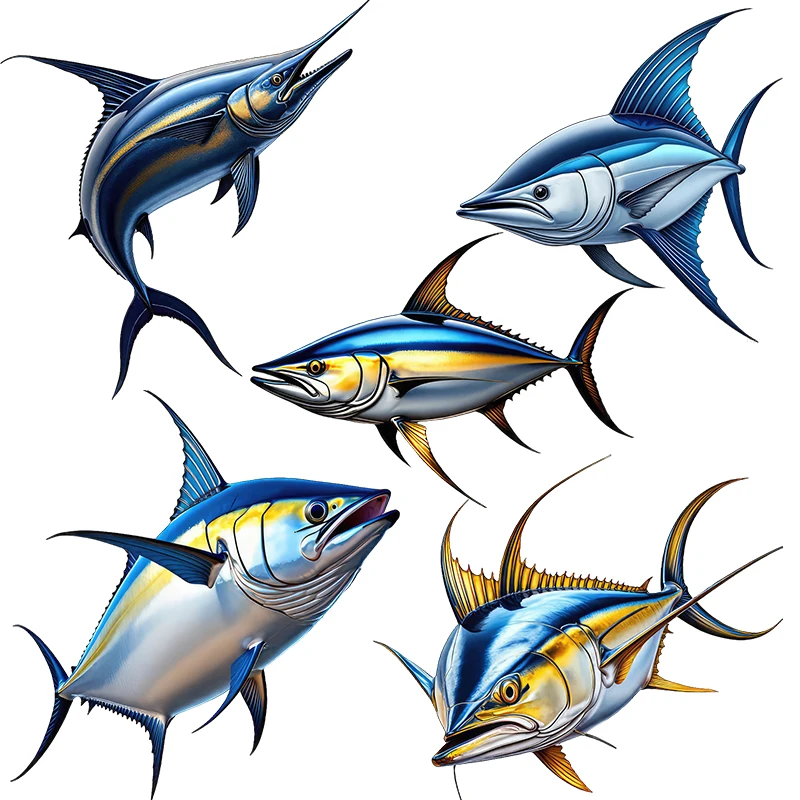 Three Ratels CC135 Tuna cartoon wall sticker for home decoration Fishing gear decal car body sticker