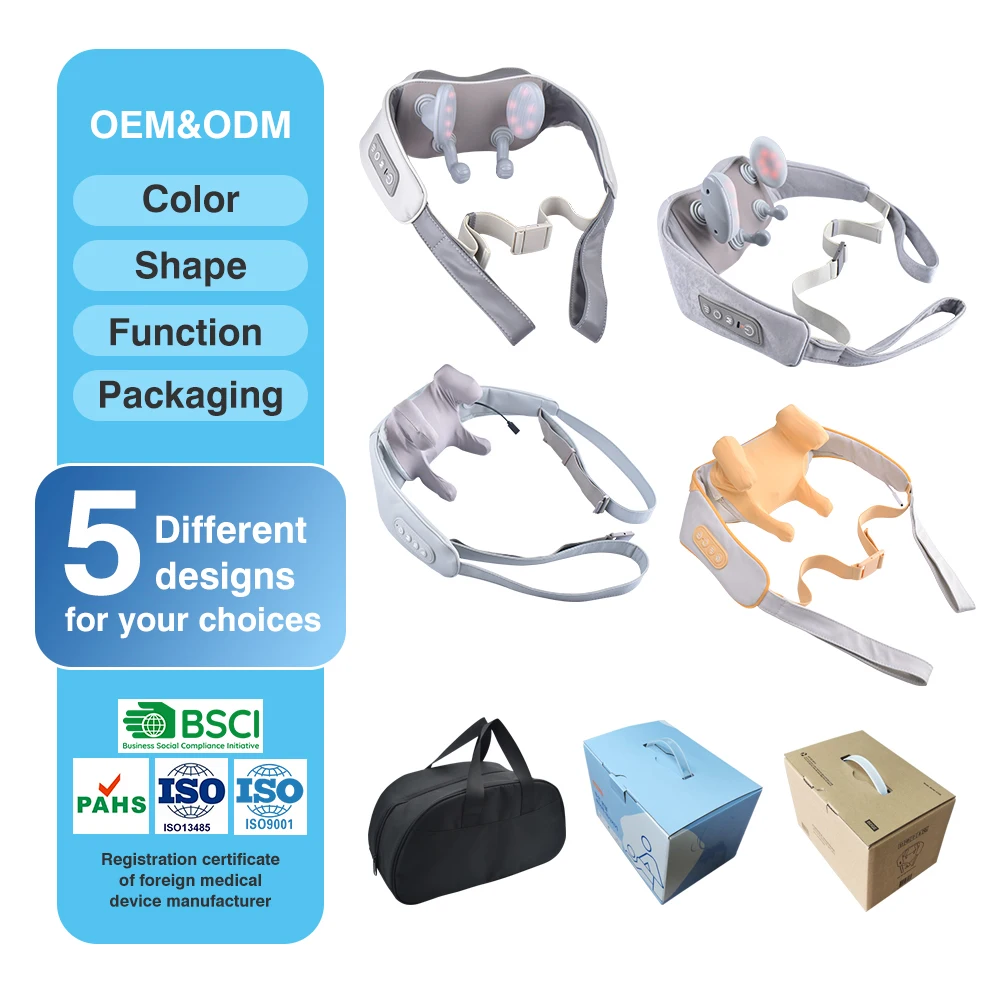 الكهربائية الرقبة الكتف المحمولة اللاسلكية تدليك الأنسجة العميقة العضلات الذكية مدلك عنق الرحم مع الحرارة