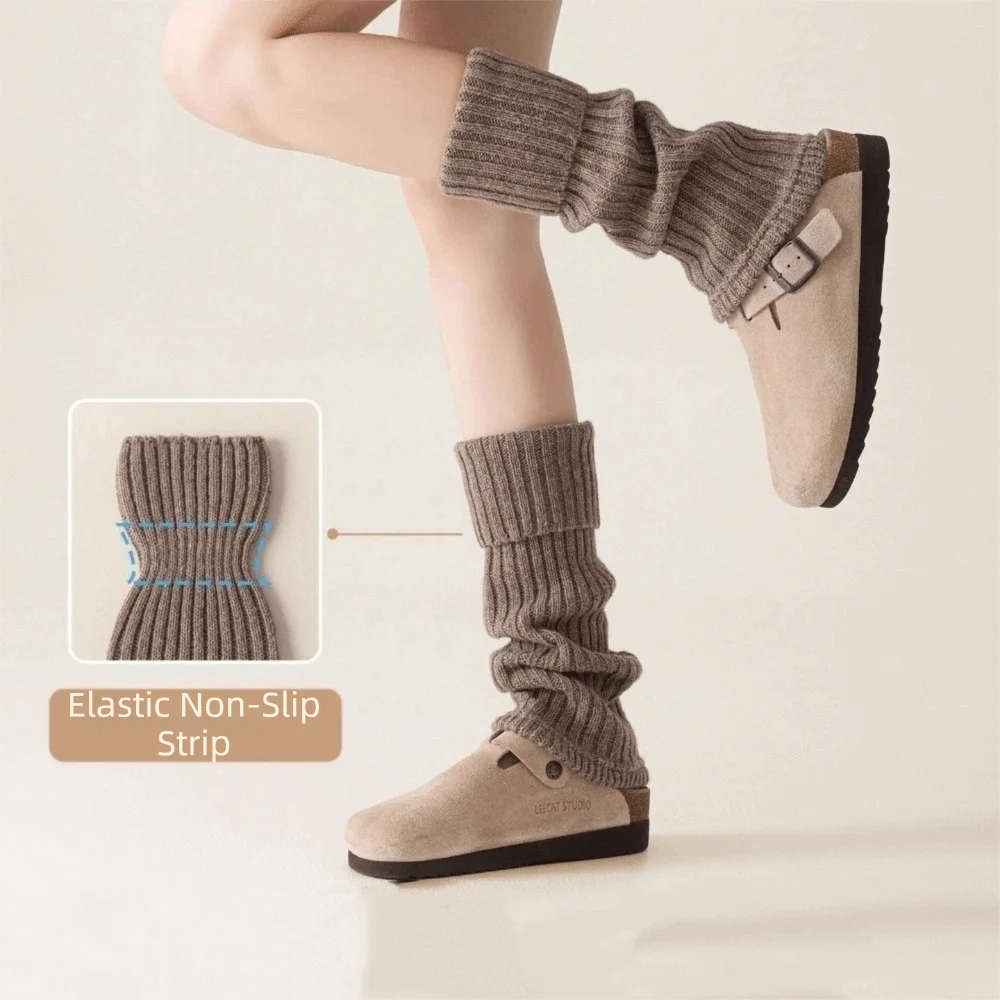 

Пушистые зимние гетры в стиле готической Лолиты, сохраняющие тепло, эластичные вязаные длинные носки, ветрозащитные ботинки, женские ботинки