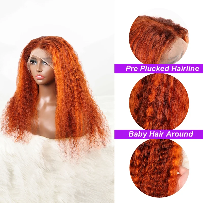 Parrucche frontali in pizzo 13x6 con onde profonde per capelli umani Parrucche frontali con onde d'acqua Capelli vergini pre pizzicati